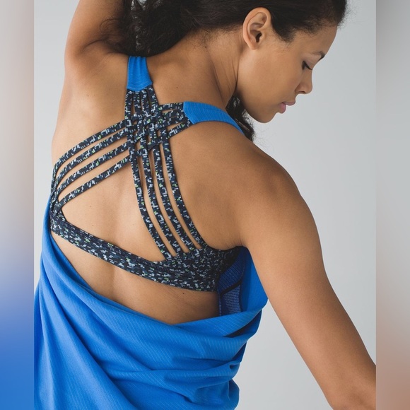 Lululemon Wild Tank in Pipe Dream Blue / Digi Pixie Caspian Blue Black Size 8. - Picture 12 of 15
